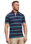 Raging Bull Big & Tall Hooped Polo Shirt, Navy & Turquoise