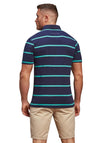 Raging Bull Big & Tall Hooped Polo Shirt, Navy & Turquoise