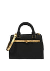 Ralph Lauren Fenwick Small Pebbled Leather Shoulder Bag, Black & Gold