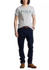 Ralph Lauren Logo Print Custom Slim Fit T-Shirt, Grey Heather