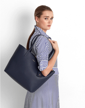 Ralph Lauren Reversible Large Floral Tote Bag, Navy
