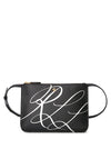 Ralph Lauren Carter Medium Top Zip Crossbody Bag, Black & White