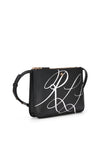Ralph Lauren Carter Medium Top Zip Crossbody Bag, Black & White