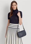 Ralph Lauren Maddy Leather Shoulder Bag, Navy