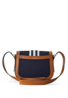 Lauren Striped Canvas Addie Crossbody Bag, Lauren Navy