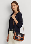 Lauren Striped Canvas Addie Crossbody Bag, Lauren Navy
