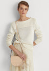 Ralph Lauren Witley Medium Croc Print Crossbody Bag, Pink