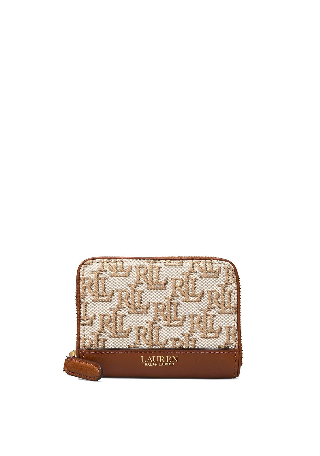 Ralph Lauren Small Zip Wallet, Tan Multi