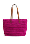 Ralph Lauren Whitney Straw Woven Tote Bag, Pink