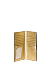 Ralph Lauren Crosshatch Slim Leather Wallet, Gold