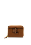 Ralph Lauren Logo Small Zip Around Wallet, Tan