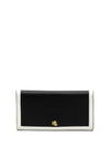 Lauren Ralph Lauren Crosshatch Slim Leather Wallet, Black White
