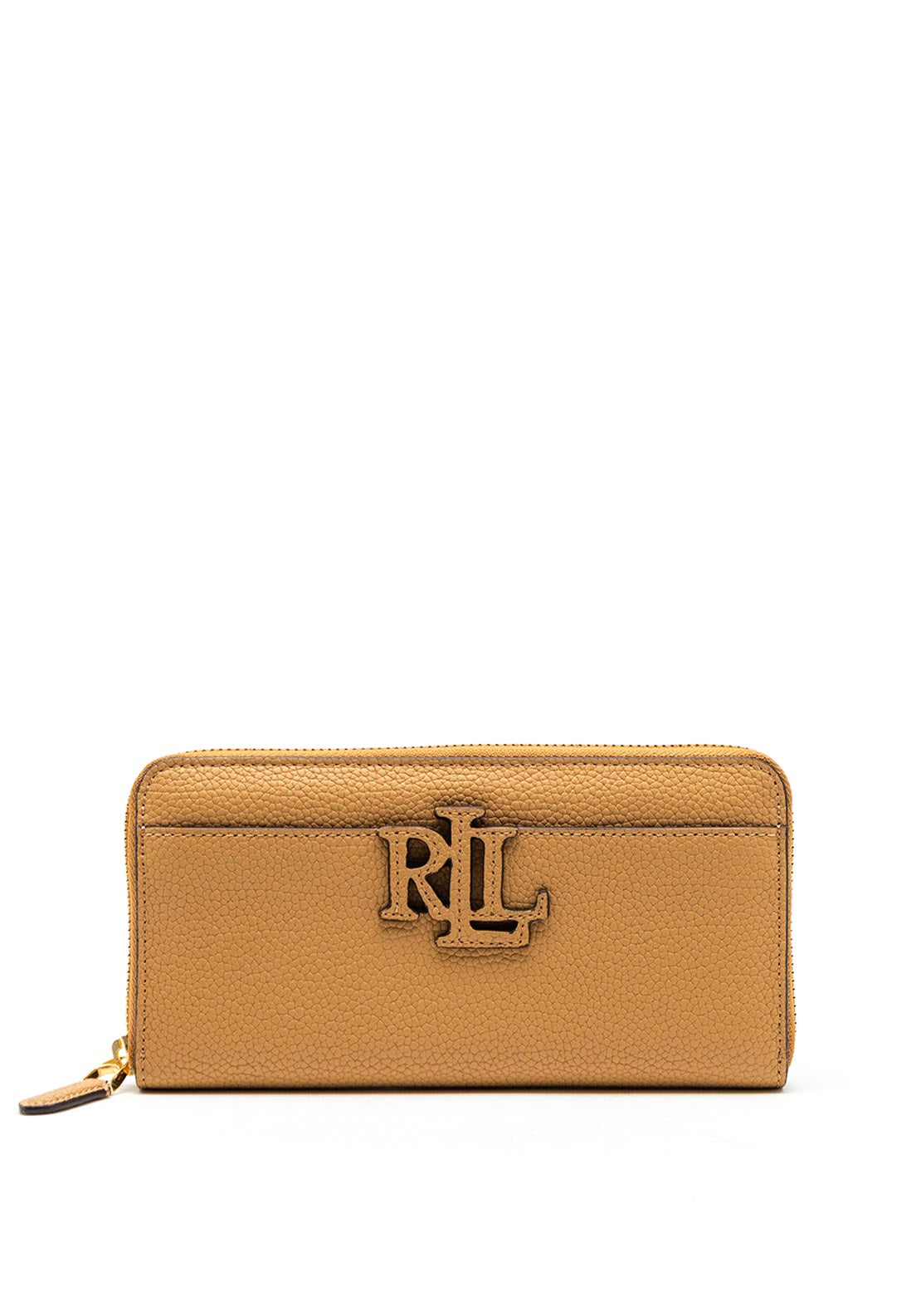 Lauren by Ralph Lauren Pebbled Leather Large Zip Around Wallet, Buff