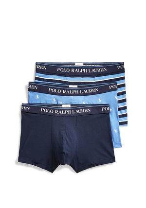 Ralph Lauren 3 Pack Stretch Cotton Boxers, Blue & Multi