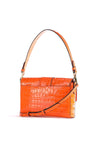 Ralph Lauren Spencer Croc Print Flap Over Shoulder Bag, Orange