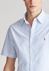 Ralph Lauren Slim Fit Striped Oxford Short Sleeve Shirt, Blue