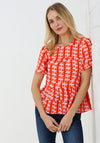 Rant & Rave Elisa Triangle Pattern Top, Coral
