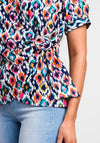 Rant & Rave Paige Printed Wrap Top, Navy
