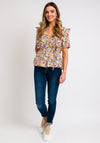 Rant & Rave Rhea Floral Wrap Top, Yellow