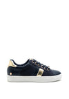 Rant & Rave Mix Panel Trainers, Navy & Gold