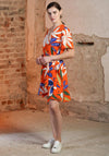 Rant & Rave Bell 22 Wrap Mini Dress, Orange Multi