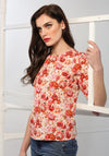 Rant & Rave Jamie Rose Print Top, Pink