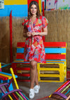 Rant & Rave Bel Tropical Wrap Dress, Red