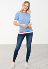 Rant & Rave Lesley Fine Knit Short Sleeve Jumper, Blue