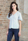 Rant & Rave Erin Floral Print Top, White