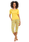 Rebelle Daisy Capri Pyjama Set, Yellow