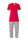 Rebelle Diamante Kiss Pyjama Set, Red Multi