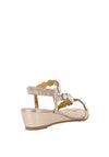Redz Womens Wedged Pearl Embellished Sandals, Gold