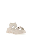 Redz Chain Platform Sandals, Beige