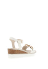 Redz Link Chain Wedge Sandals, White