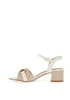 Redz Block Heeled Sandals, Beige