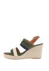 Redz Stripe Wedge Sandals, Green Multi