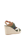 Redz Stripe Wedge Sandals, Green Multi