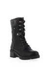 Redz Knit Cuff Mid Length Lace up Boots, Black