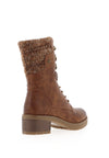 Redz Knit Cuff Mid Length Lace up Boots, Tan
