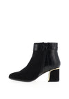 Redz Croc Panel Block Heel Boots, Black