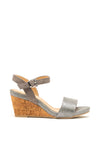 Redz Shimmer Cork Wedge Sandals, Grey
