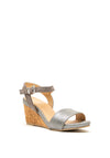 Redz Shimmer Cork Wedge Sandals, Grey
