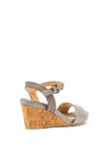 Redz Shimmer Cork Wedge Sandals, Grey