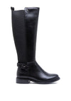 Redz Faux Leather Flat Knee High Boot, Black