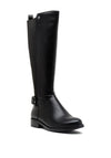 Redz Faux Leather Flat Knee High Boot, Black