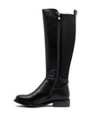 Redz Faux Leather Flat Knee High Boot, Black