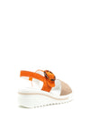 Redz Suede Buckle Strap Wedge Sandals, Orange