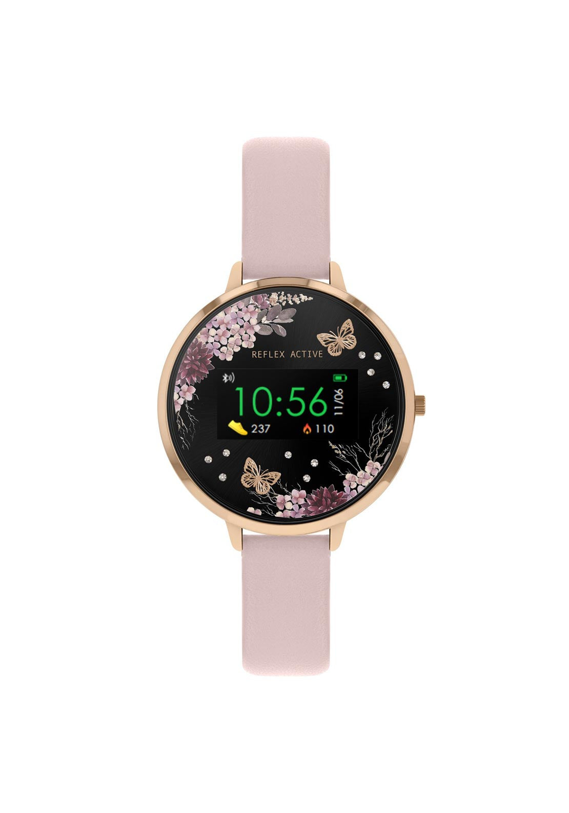 Reflex Active Series 3 Bluetooth Floral Smartwatch, Rose Gold