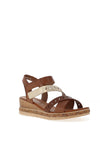 Remonte Multi Strap Textured Sandals, Brown Multi
