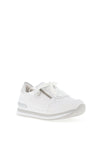 Remonte Leather Ribbon Lace Zip Trainers, White